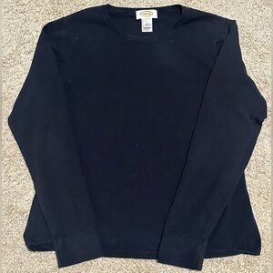 Talbots Women’s Size Large Black Long Sleeve Shirt Round Neck
